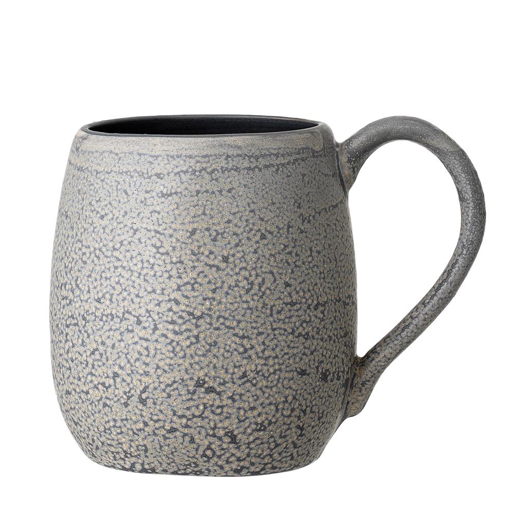 Bloomingville Kendra Tasse in Grau 500ml aus Steingut Wabi-Sabi Look im dänisches Design