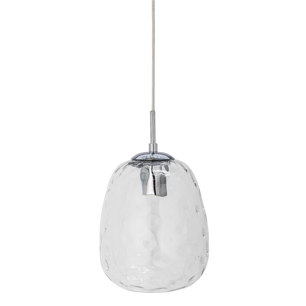Bloomingville Baele Hängeleuchte, elegante Lampe aus Glas und Eisen, organische Form