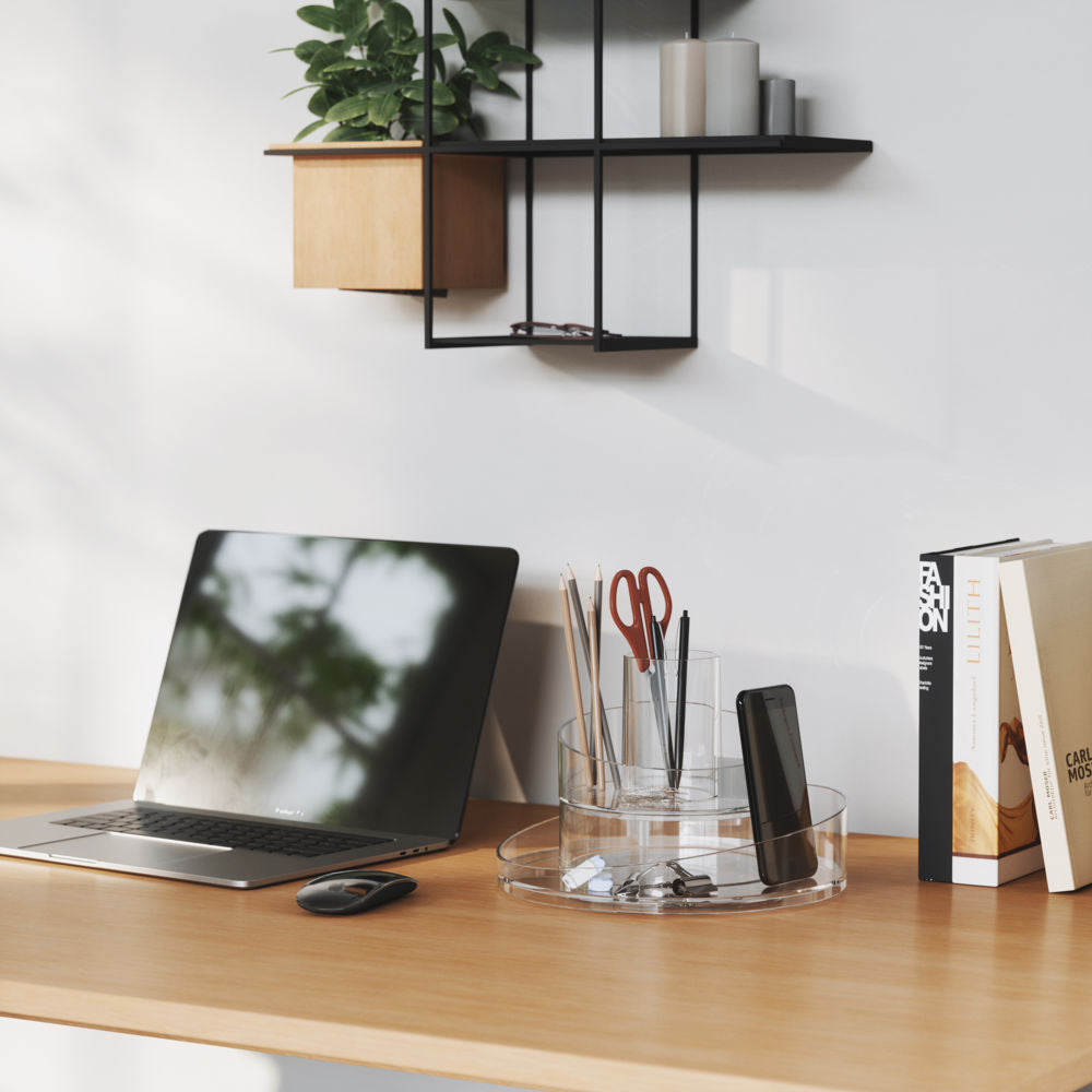 Umbra Cascada Kosmetik und Makeup Organizer mit integriertem Behälter 2-stufig und 36 Grad drehbar