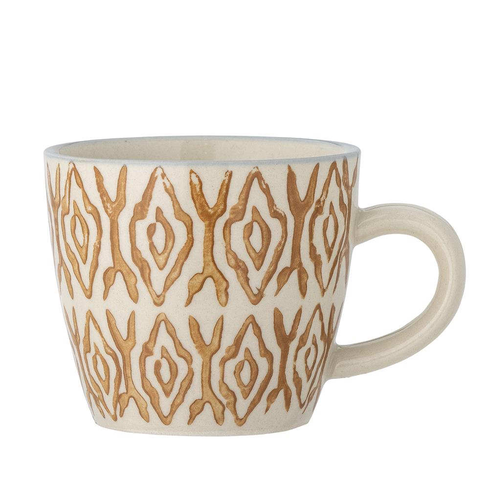 Bloomingville Maple Tasse, Orange Rauten, 200ml, Steingut, dänisches Design