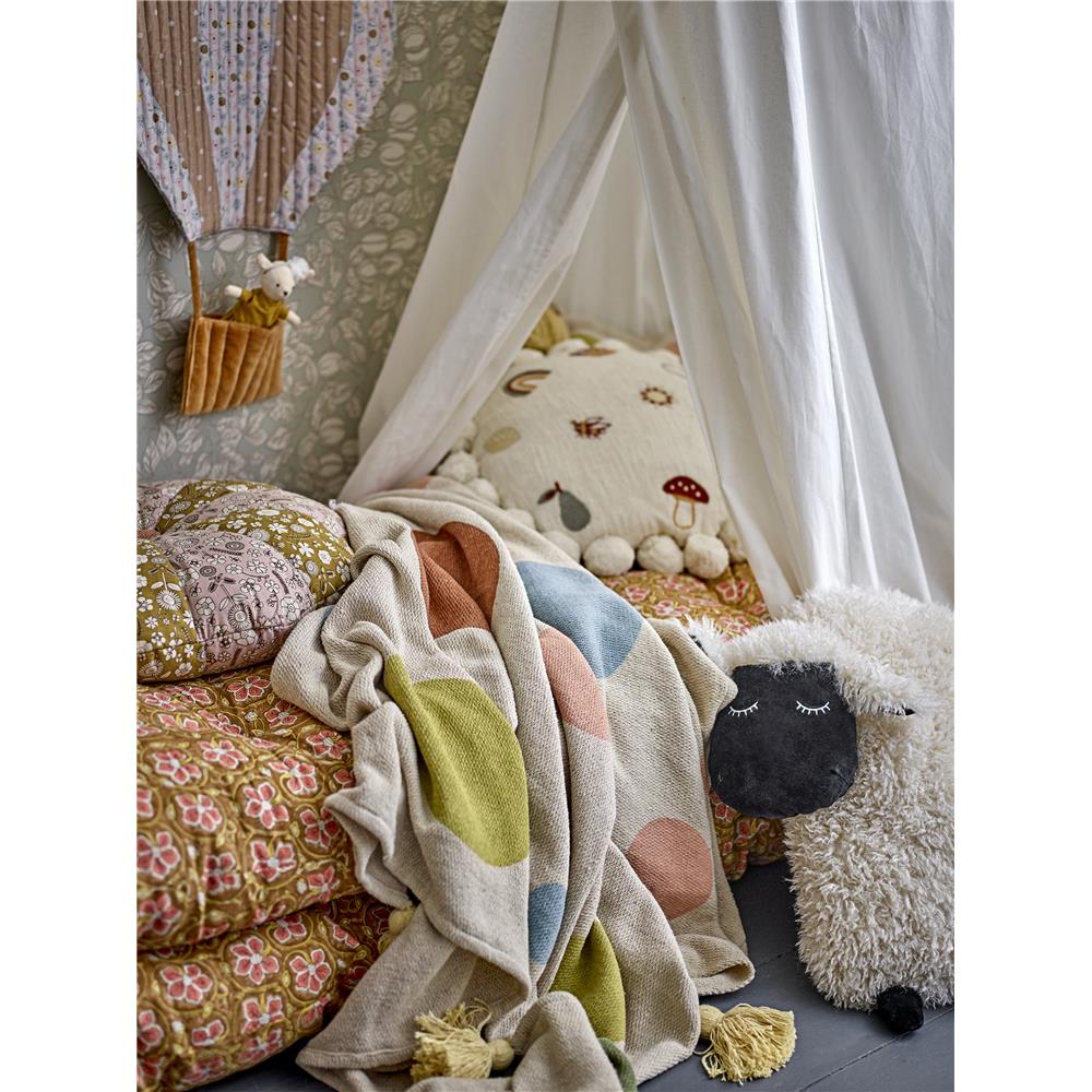 Bloomingville MINI Clennie Decke, gepunktet, Recycelte Baumwolle, Kinderzimmer, dänisches Design