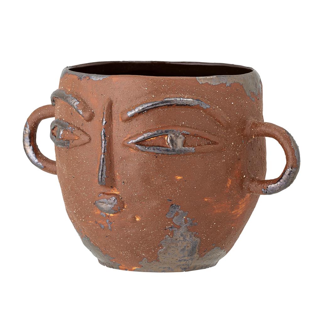 Bloomingville Lo Blumentopf Braun Steingut 18,5 x 26 cm Dekotopf Pflanztopf