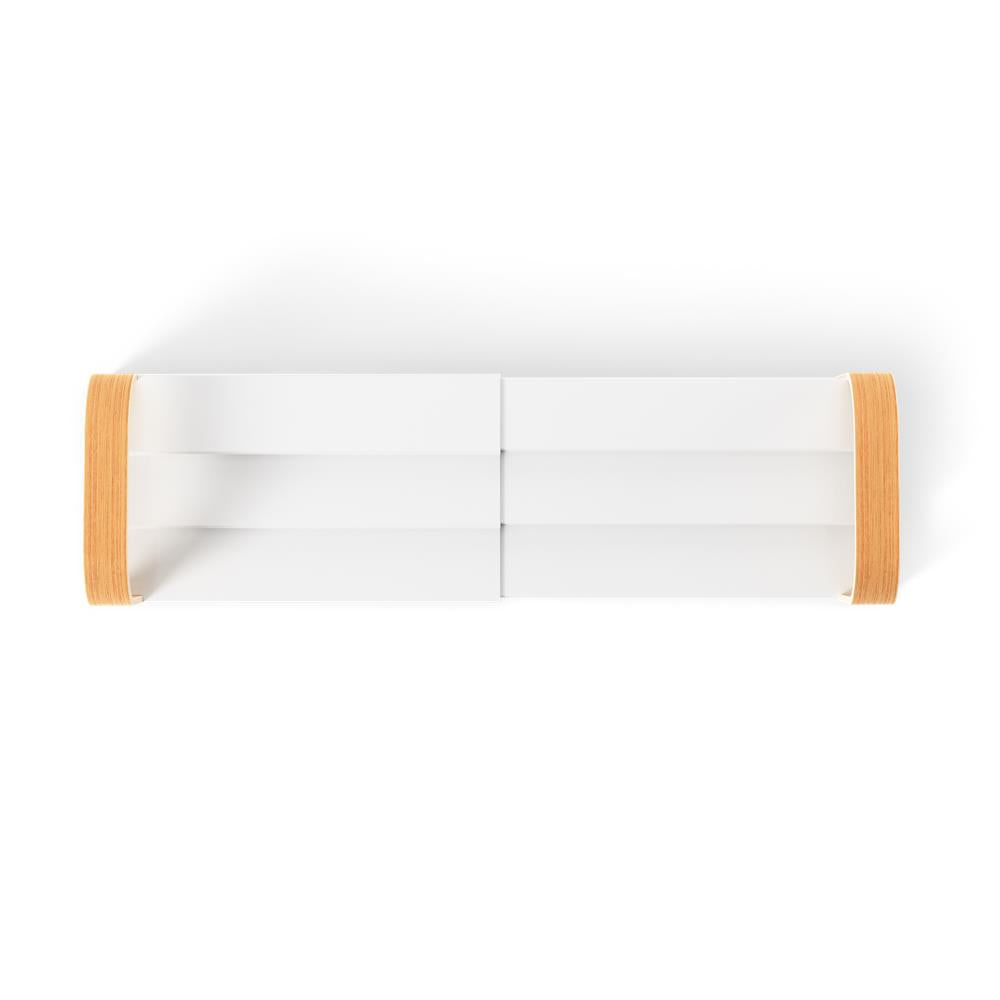 Umbra Bellwood Dreistufiges Gewürzregal, Erweiterbarer Küchen Organizer in Weiß/Natur