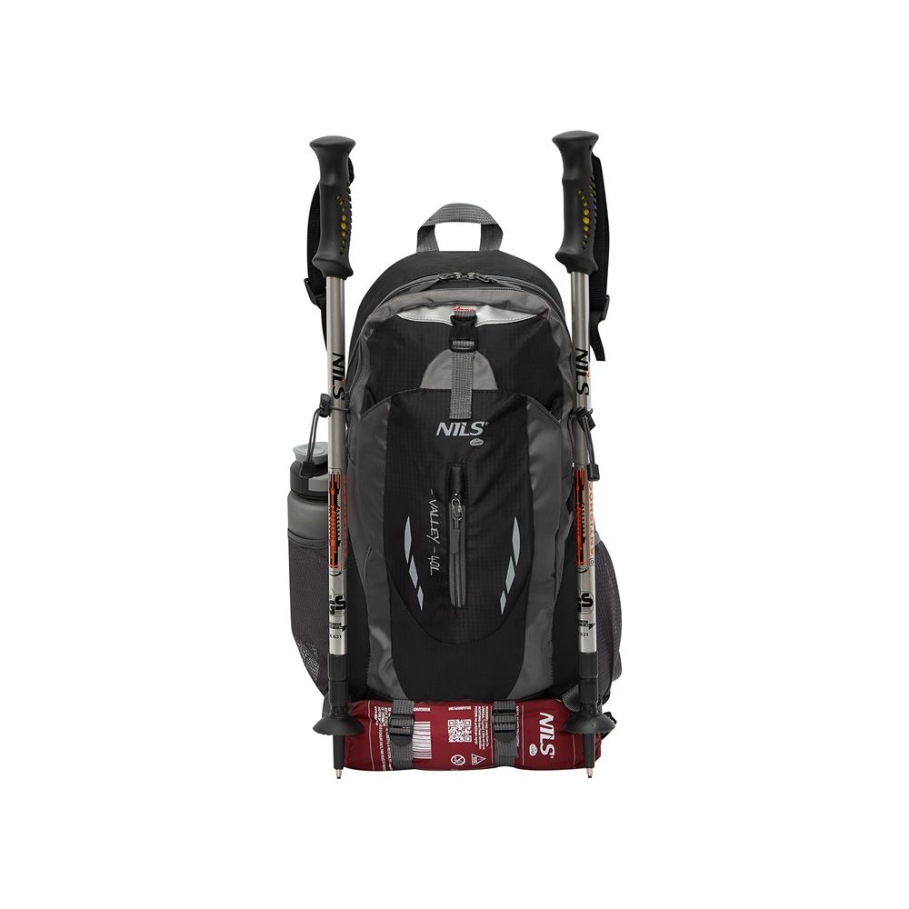 NILS CAMP Trekkingrucksack Valley 40L Schwarz - Outdoor Rucksack Wandern Camping