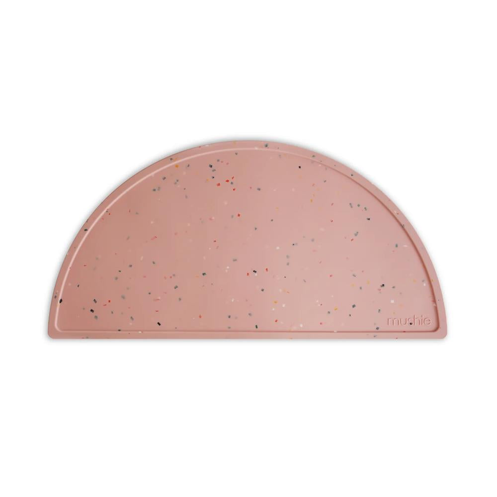 Mushie Silikon-Platzdeckchen, Powder Pink Confetti, Tischset, BPA-frei