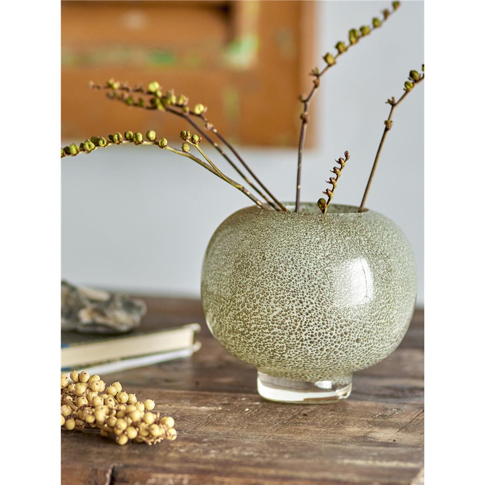 Bloomingville Saia Vase in Gold, 14cm, aus Glas, mit Schimmereffekt