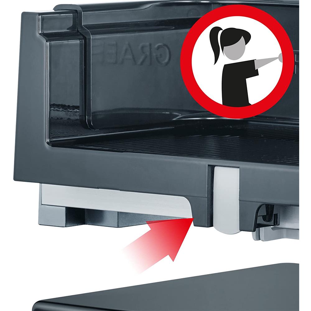 GRAEF Allesschneider SlicedKitchen S11000 grau mit Edelstahl Wellenschliffmesser und Kindersicherung