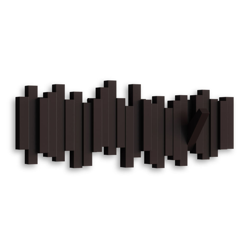 Umbra Stäbchen Garderobenhaken 49 x 18 x 3 cm Espresso 5 Haken Kunststoff Garderobenleiste
