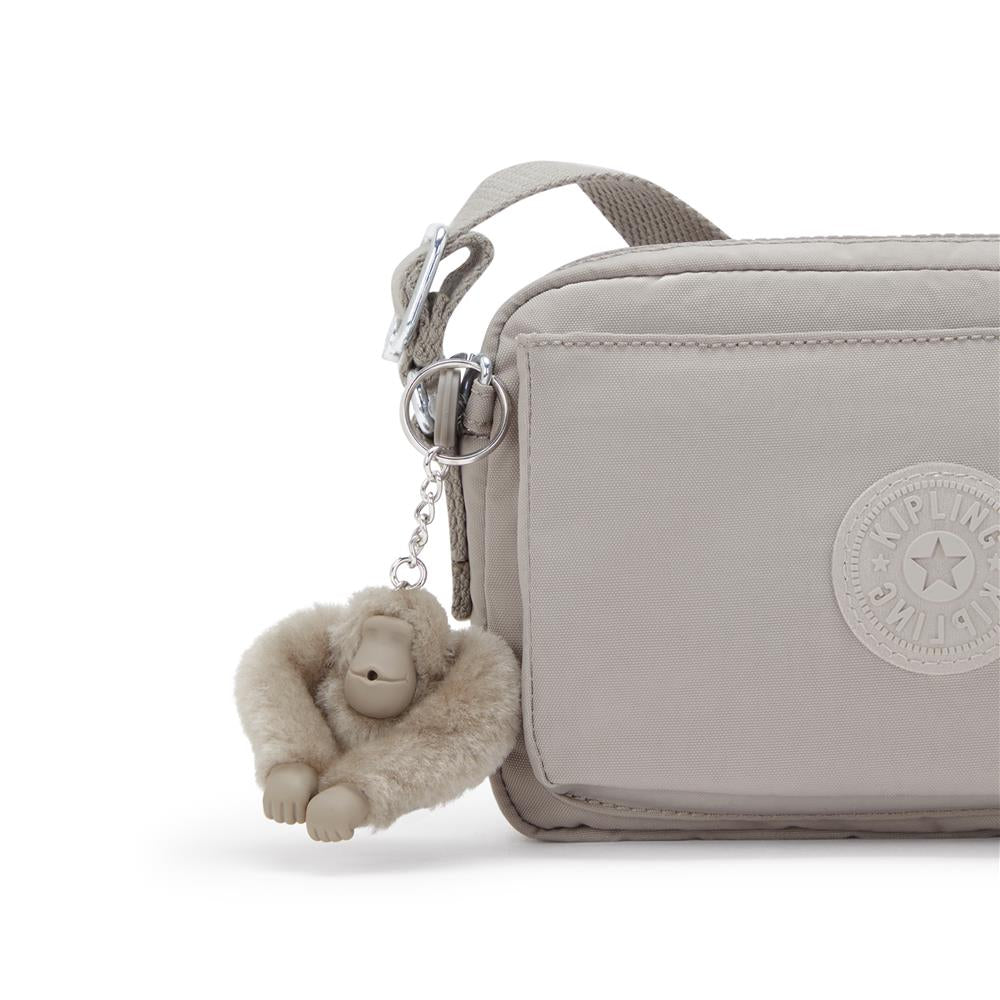 Kipling ABANU S, Kleine Umhängetasche, Grey Gris (grau), Schultertasche mit verstellbarem Schultergurt