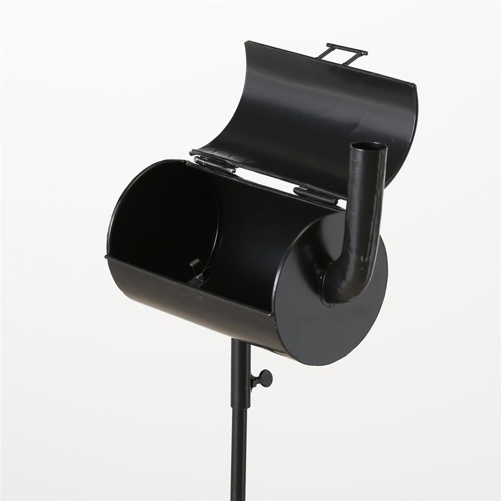 BOLTZE Sturmaschenbecher Smoker Metall Schwarz mit Bodenstiel für den Garten