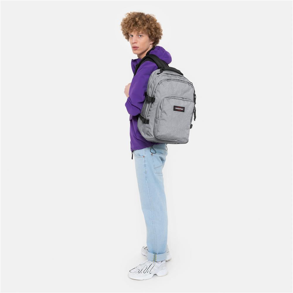 Eastpak PROVIDER, Großer Rucksack, Sunday Grey (grau), 33L, mit Flaschenhalter und Laptopfach