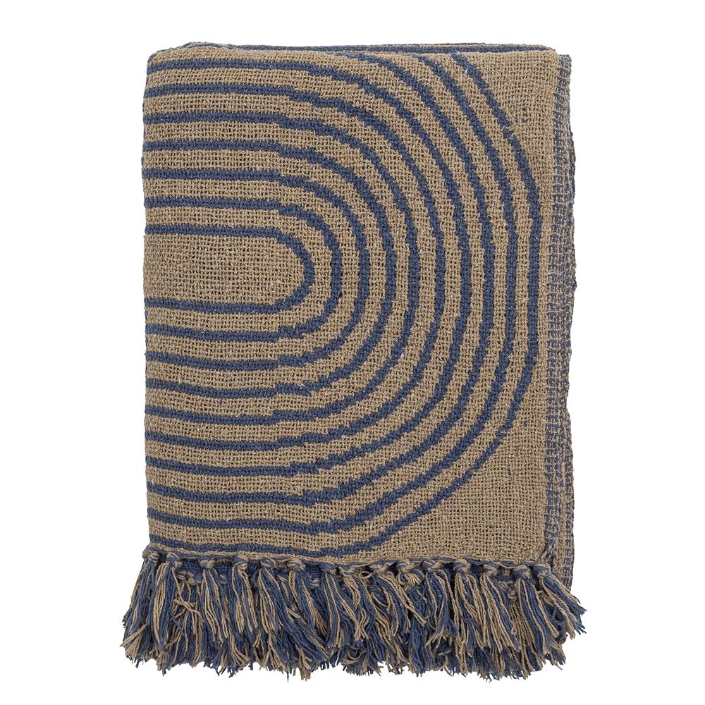 Bloomingville Tiffanie Überwurf, Blau, Recycelte Baumwolle