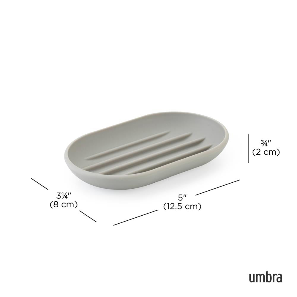 Umbra Touch Seifenschale, ovale Seifenablage mit Soft Touch Finish, in Grau