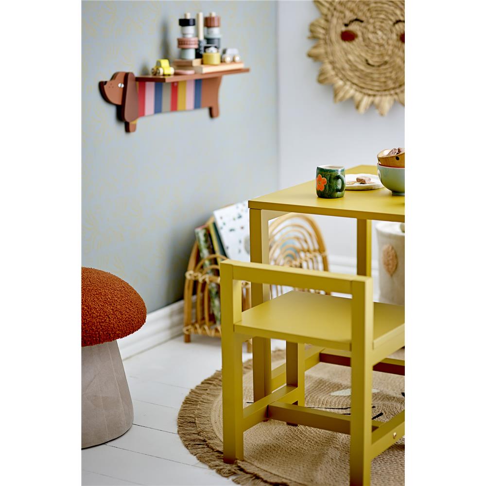 Bloomingville MINI Bertil Hocker Pilz 37x35cm in Rot aus Polyester für Kinderzimmer