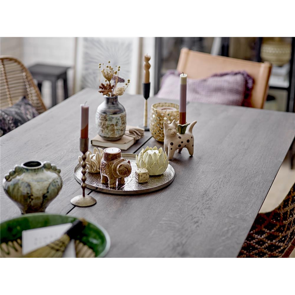 Bloomingville Mamie Kerzenhalter 2er Set – handbemaltes Steingut, warmes Braun