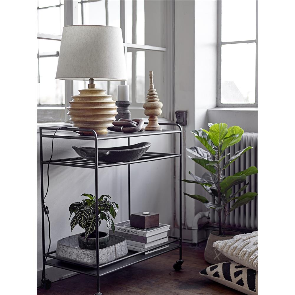 Bloomingville Svale Tischlampe Natur Mangoholz Ø38,5 cm Dekolampe Tischleuchte dänisches Design