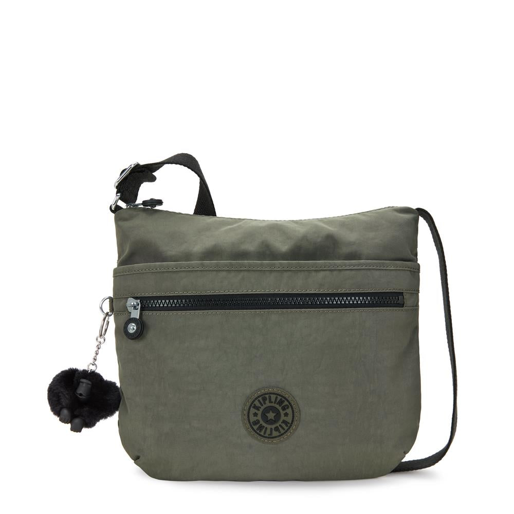 Kipling ARTO M, Mittelgroße Umhängetasche, Green Moss (grün), Schultertasche mit Reißverschluss