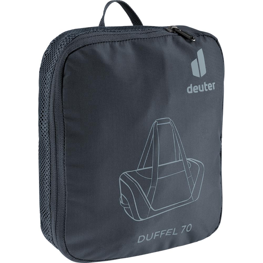 deuter Duffel 70, Reisetasche, black (schwarz), mit Seitentasche und Netzinnentasche
