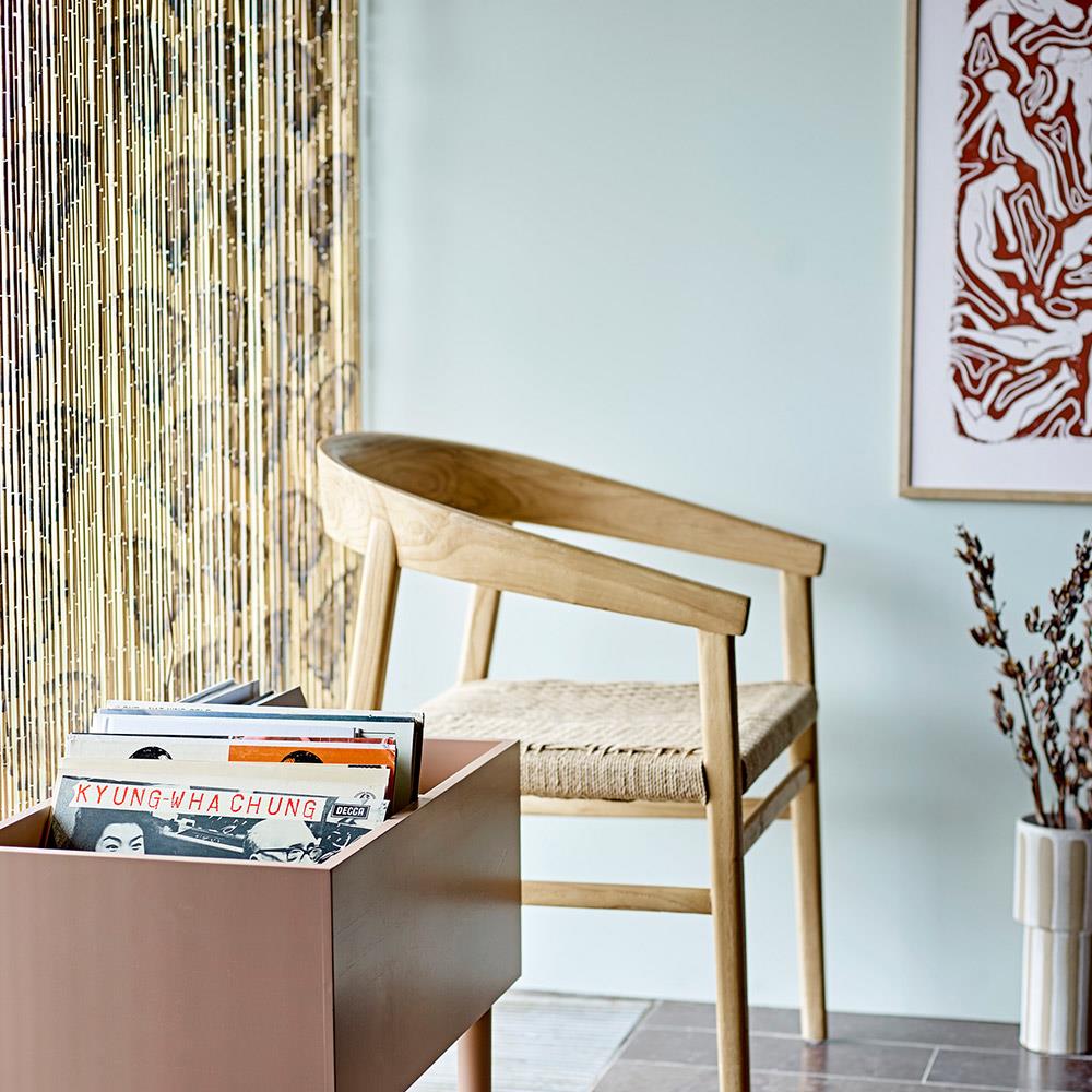 Bloomingville Awah Vase, Natur, Steingut, 28,5 cm, weiß glasiert, wasserfest, skandinavisches Design