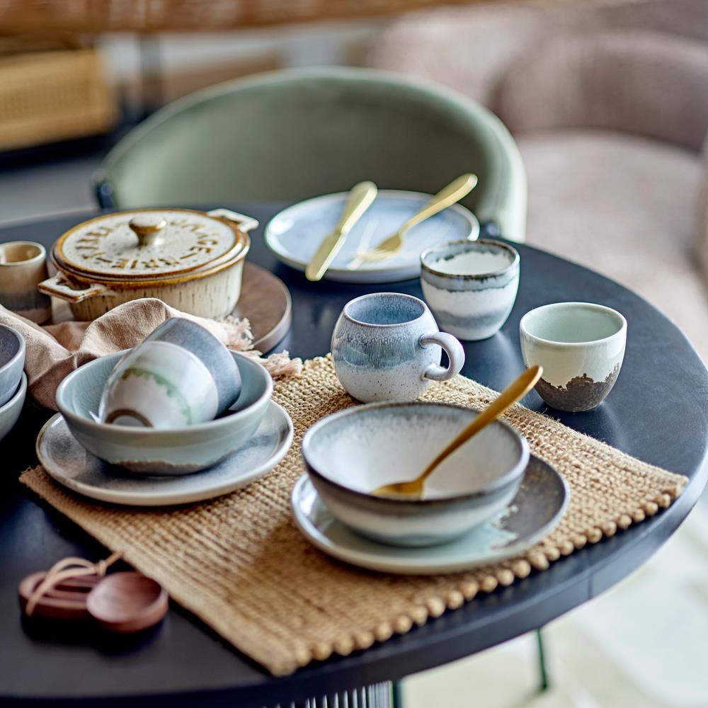Bloomingville Paula Frühstücksset Braun Steingut 12-teilig – komplettes Frühstücks-Set