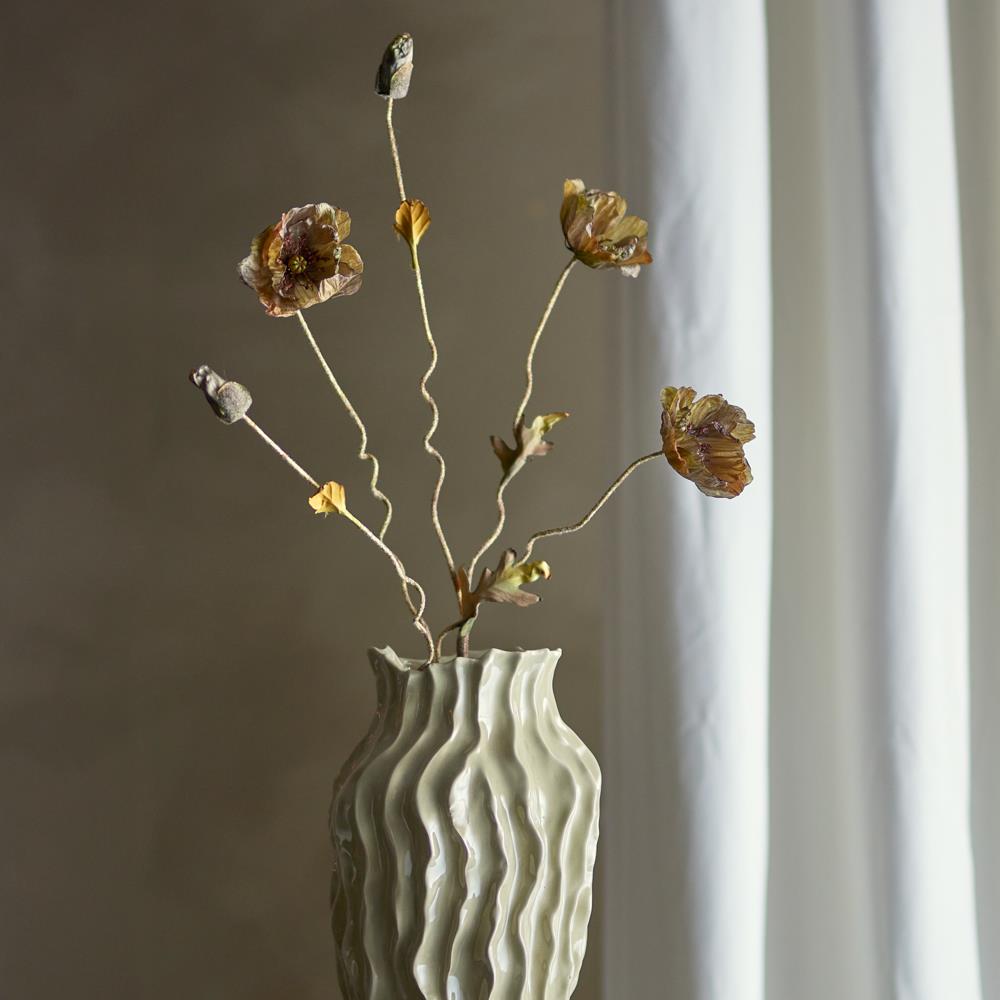 Bloomingville Poppy Kunstblume Braun Mohn 104cm Dekostiel