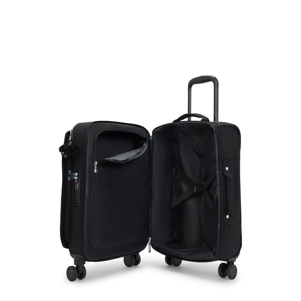 Kipling SPONTANEOUS S, Kleiner Reisekoffer, Black Noir (schwarz), 37,5L, Handgepäck, 4-Rollen