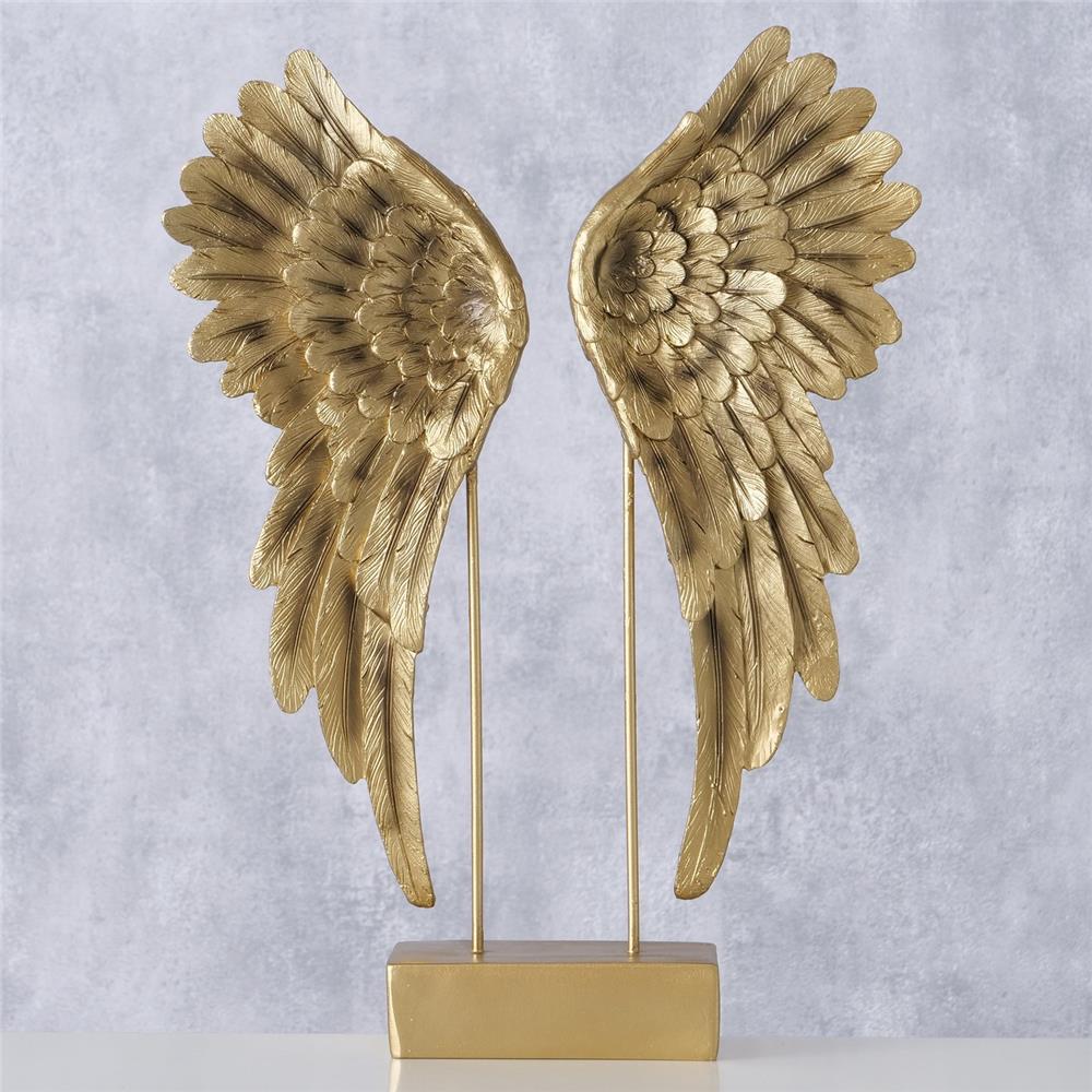 BOLTZE Dekoaufsteller Cosmo Engelsflügel mit Stand 38 cm Gold Elegantes Design