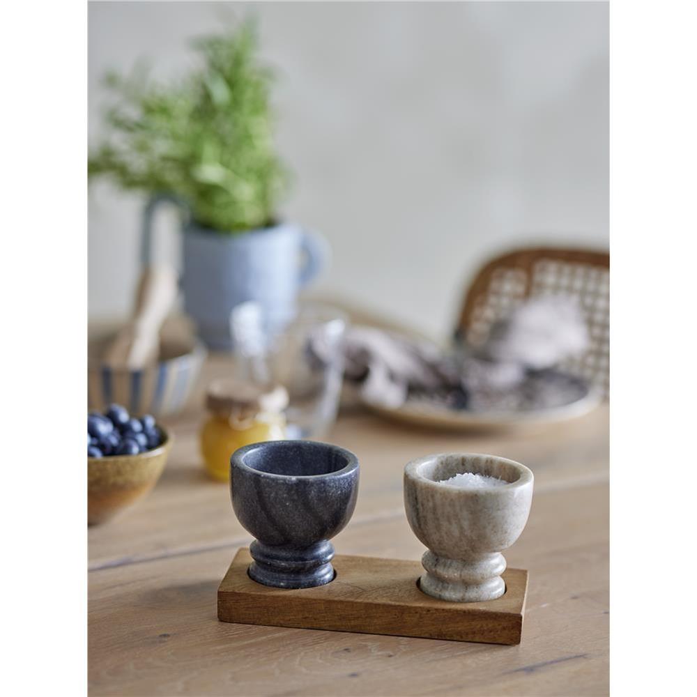 Bloomingville Inesa Salz- und Pfefferstreuer, zwei Marmordosen für Salz und Pfeffer