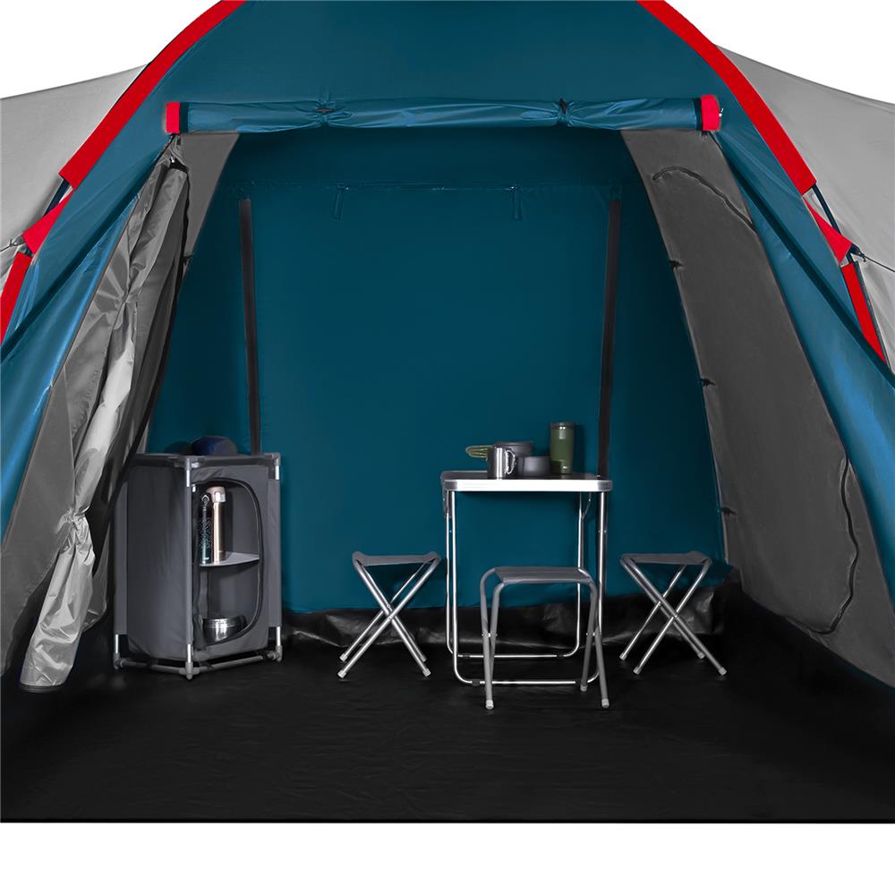 NILS CAMP Highland Zelt für 6 Personen Blau-Grau - großes Familienzelt mit Vorraum für Camping & Outdoor
