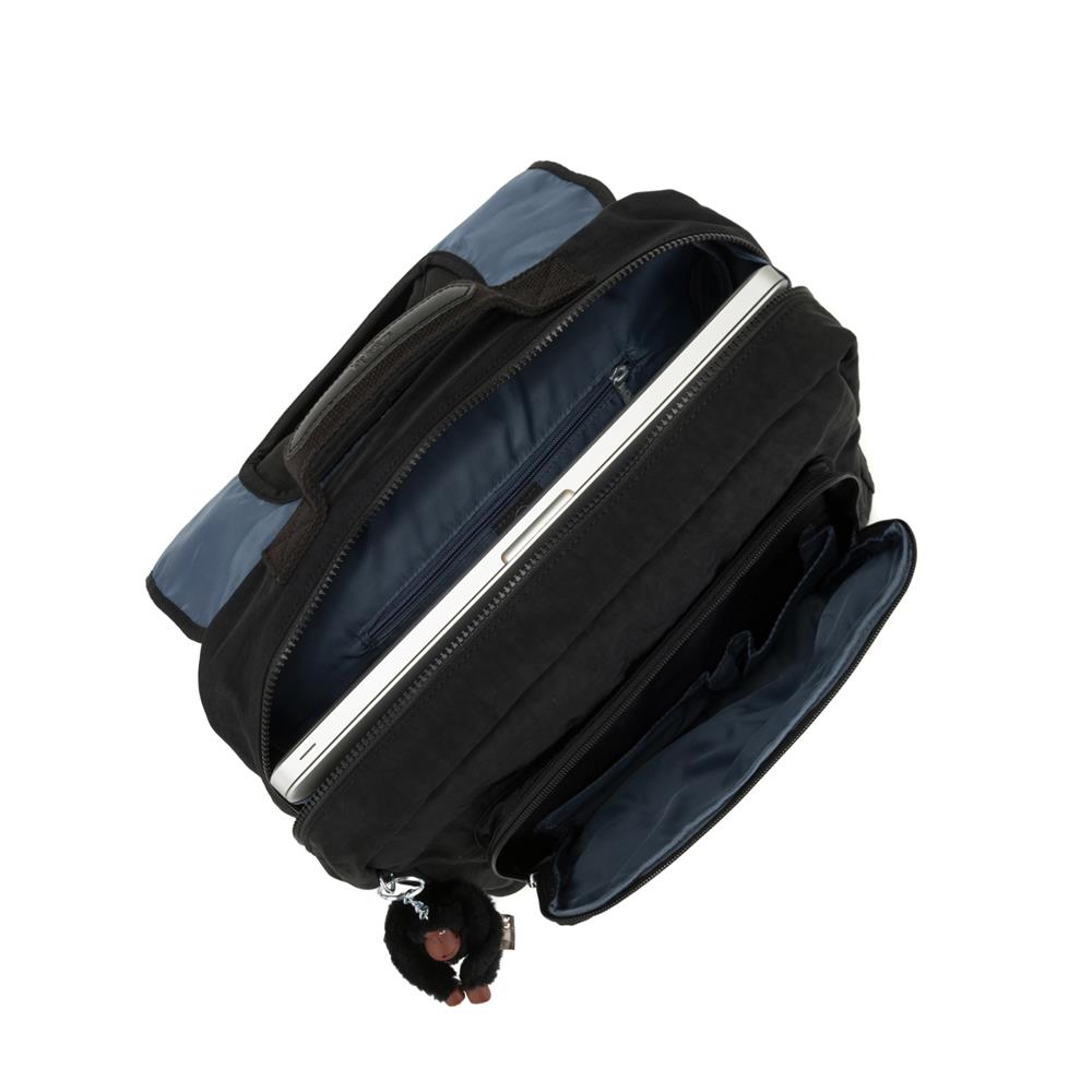 Kipling INIKO, mittelgroße Schultasche, True Black (schwarz), Schulrucksack mit gepolsterten Trägern