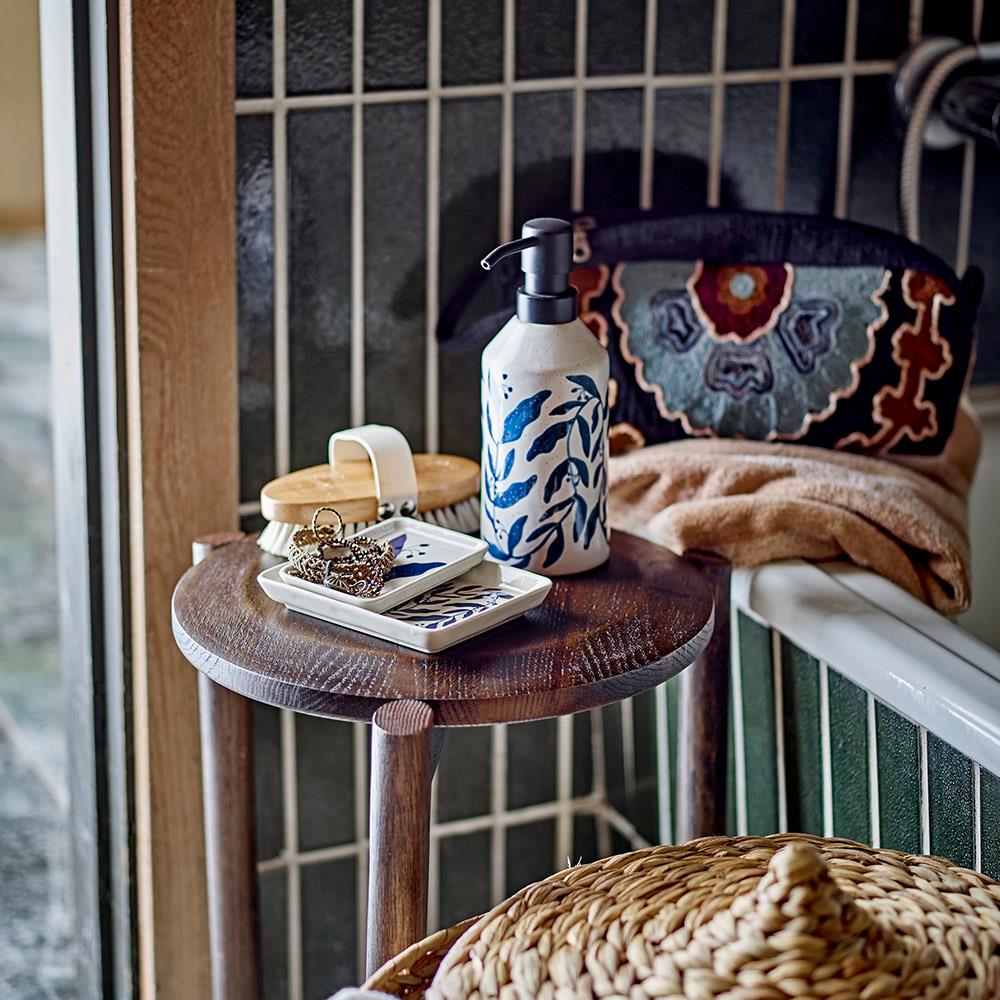 Bloomingville Aurora Seifenspender Blau Steingut, handbemalt, 19,5 cm – stilvoll & praktisch