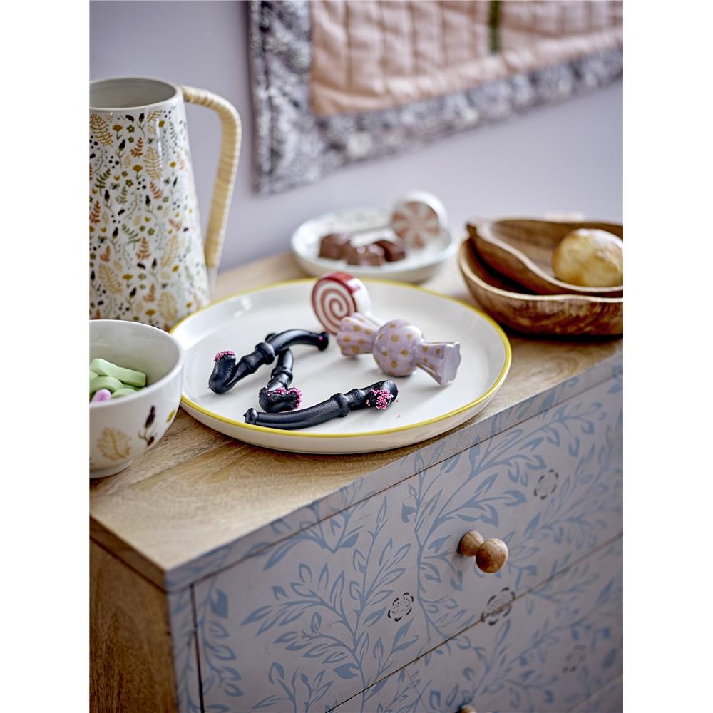 Bloomingville MINI Mylie Tablett Natur Steingut 23 x 5 cm Handbemalt