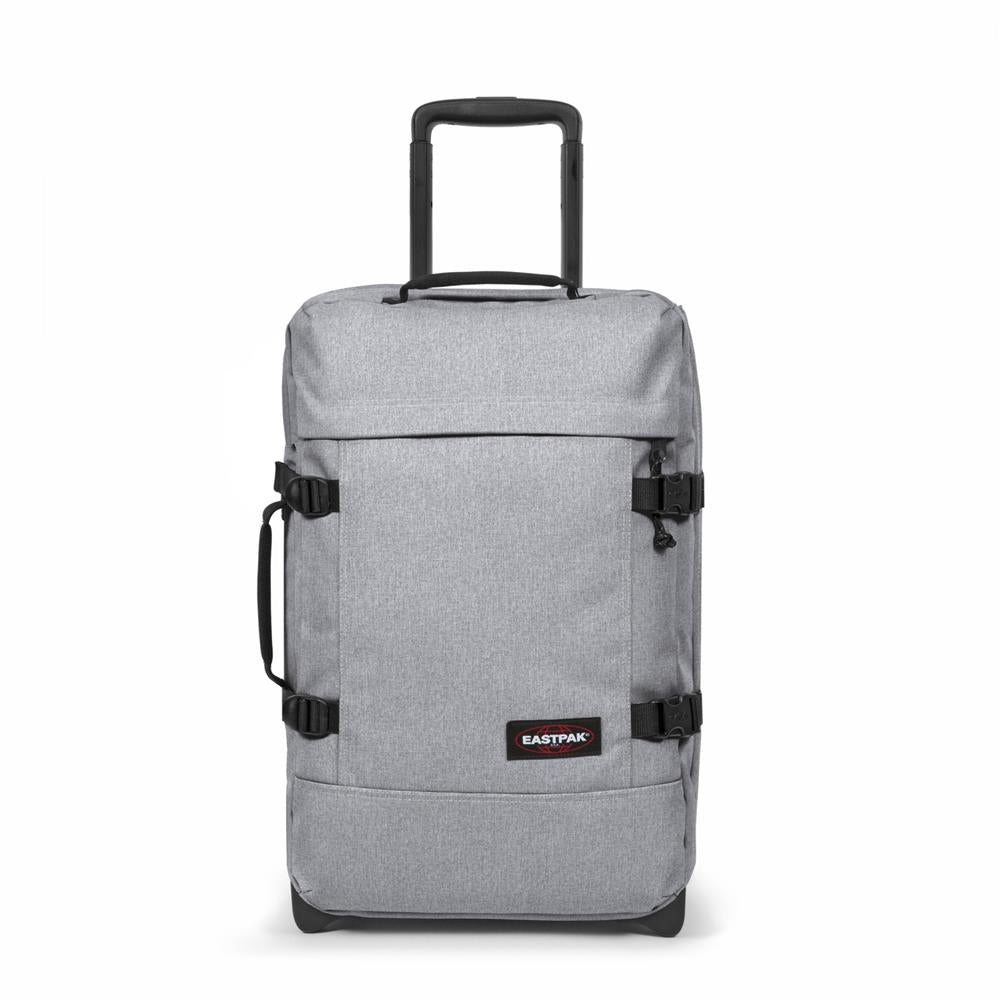 Eastpak TRANVERZ S, Kleiner Reisetrolley, Sunday Grey (grau), 42L, Rollkoffer mit 2 Rädern und TSA-Schloss