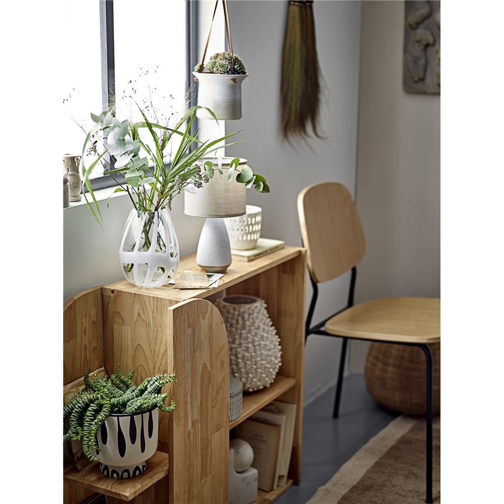 Bloomingville Cosmin Vase in Weiß, 18cm, aus Glas mundgeblasen