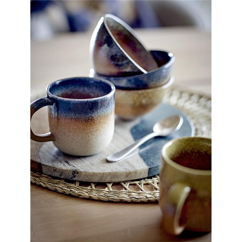 Bloomingville Aura Tasse in Braun/Blau 200ml aus Porzellan