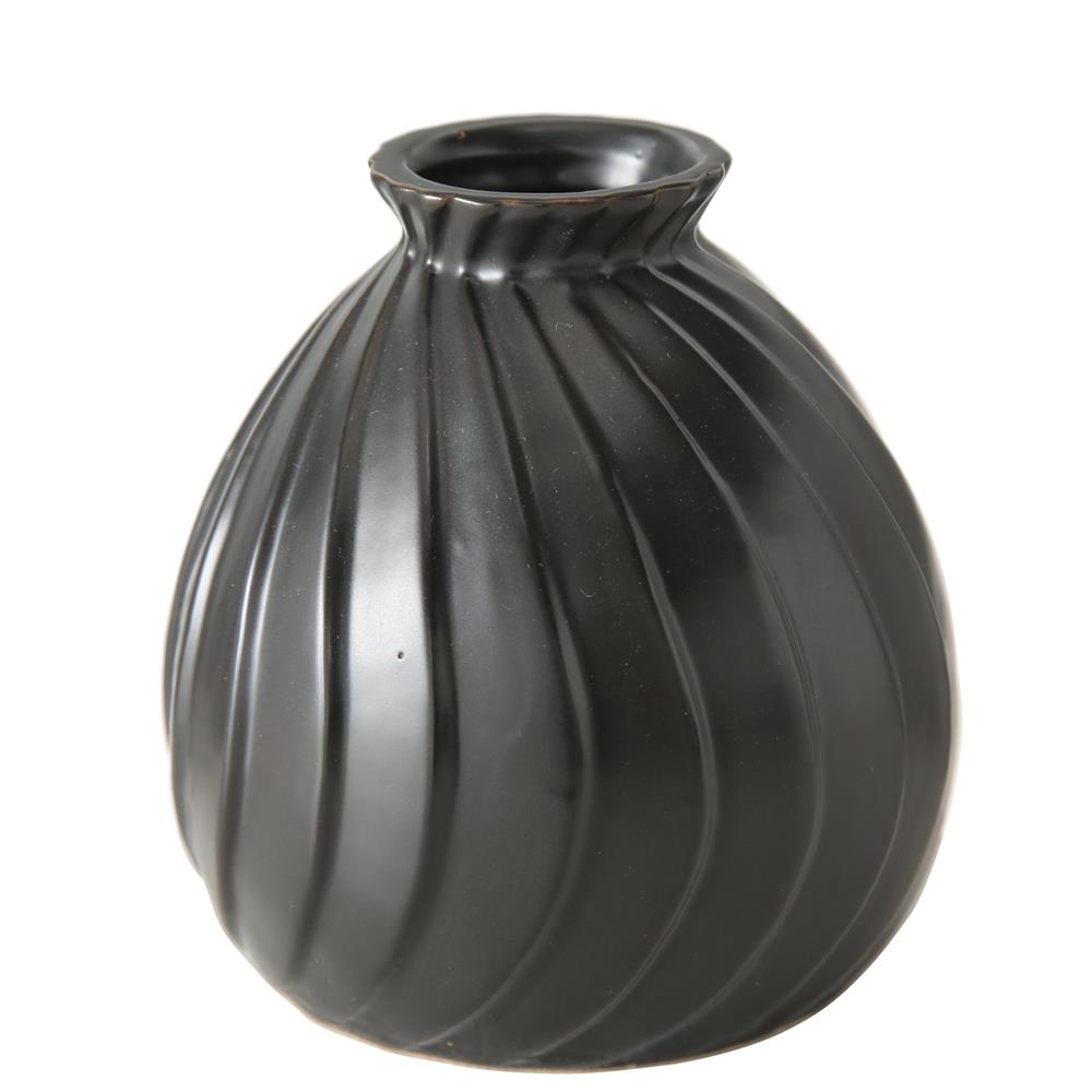 BOLTZE Vase Zalina 4er Set Schwarz Keramik Blumenvasen Dekovasen Skandinavisches Design