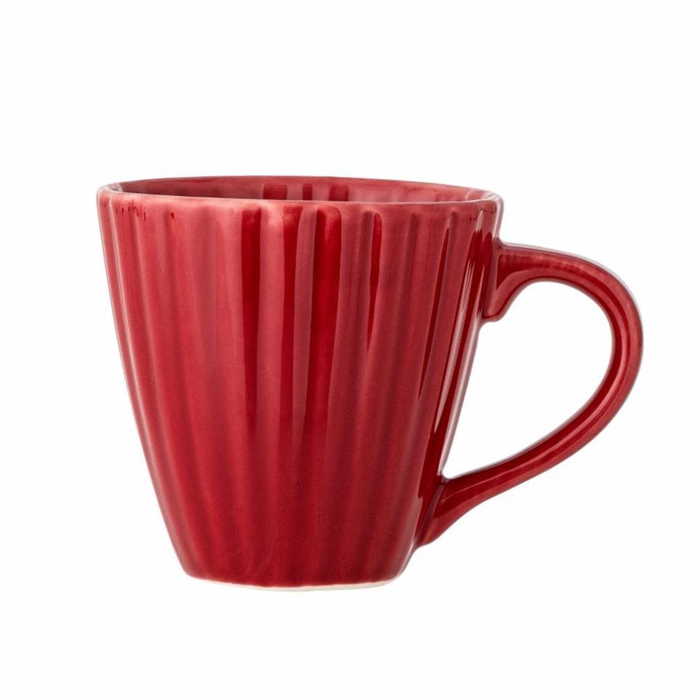 Bloomingville Latina Becher, Rot, Steingut, 220 ml, Tasse, dänisches Design