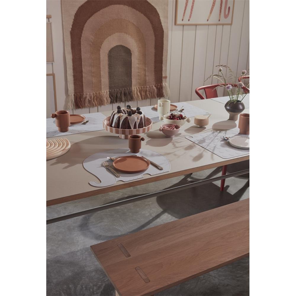 OYOY Dotto Tischset, 2er Set, 45 x 34 cm, Grau, Unterlage aus Silikon