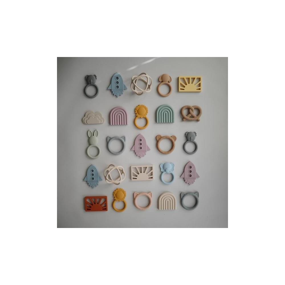 Mushie Beißring Ball, Shifting Sand, aus Silikon, BPA-frei