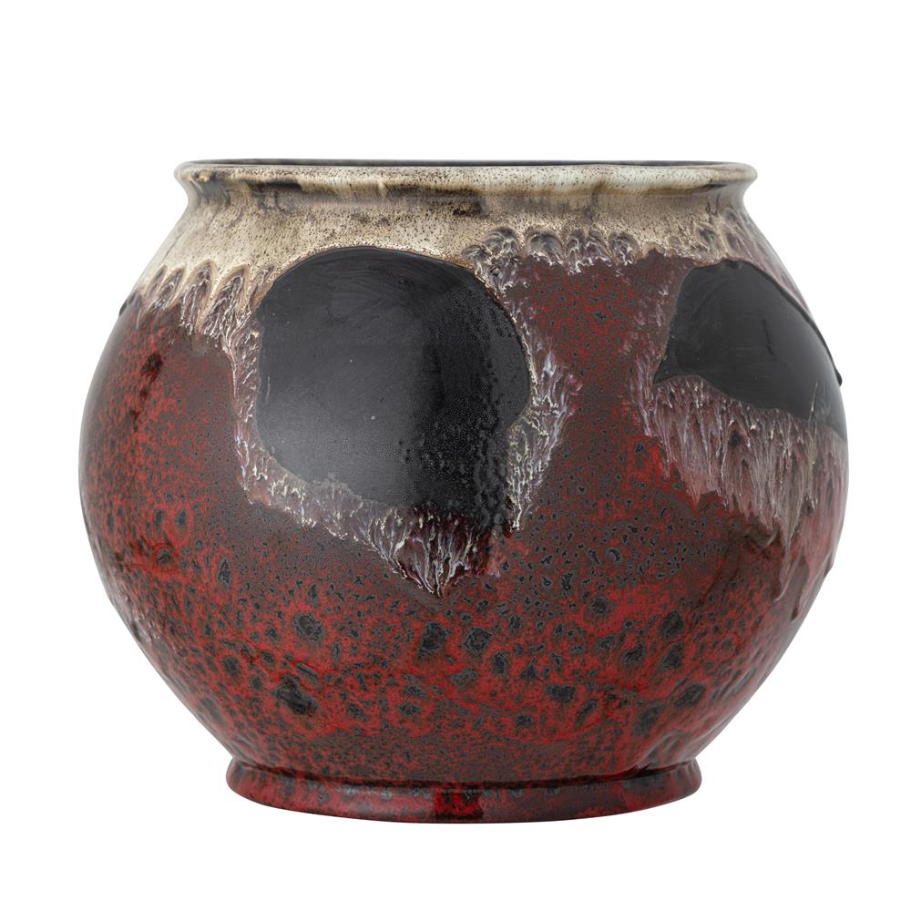 Bloomingville Souha Blumentopf, Rot, Steingut D29xH24 cm