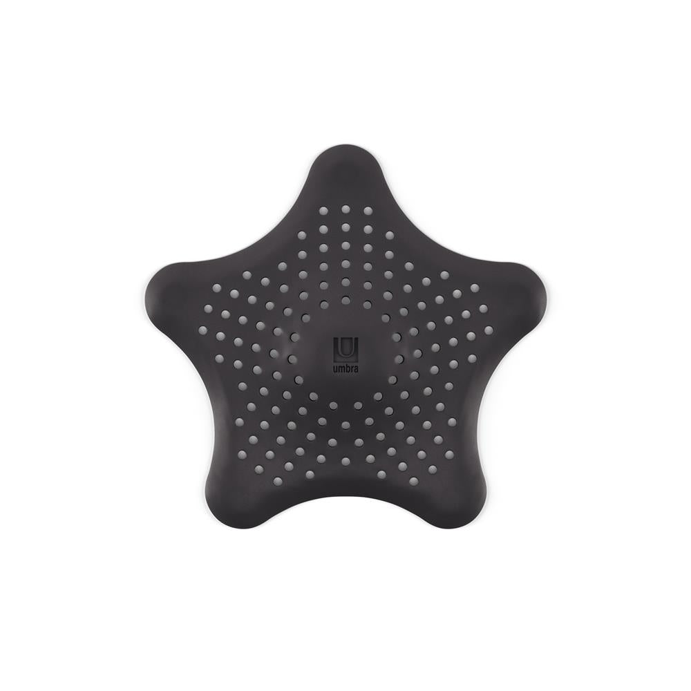Umbra Starfish Abfluss Haarfänger mit Saugnäpfen, Silikon Abflusssieb, in Schwarz