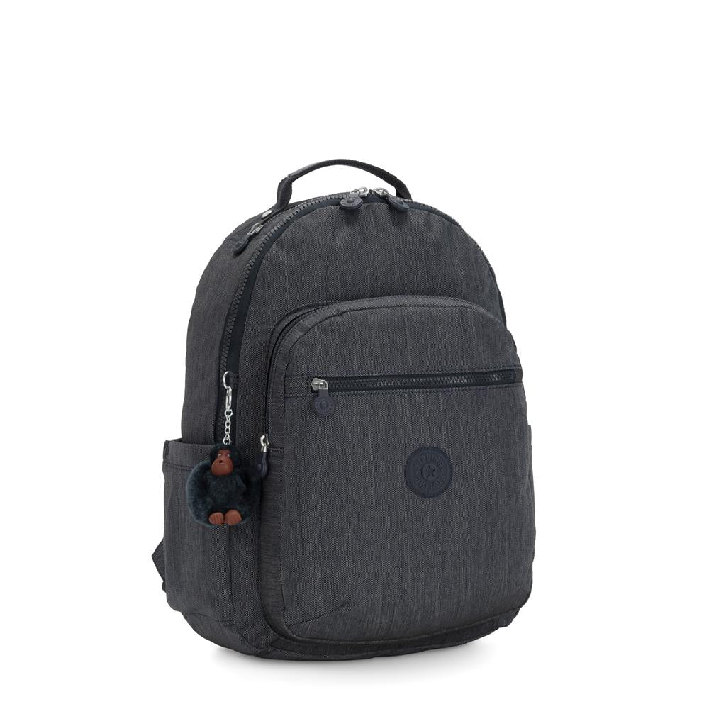 Kipling SEOUL L, Großer Schulrucksack mit 15-Zoll-Laptopfach, 27L, Marine Navy (blau)