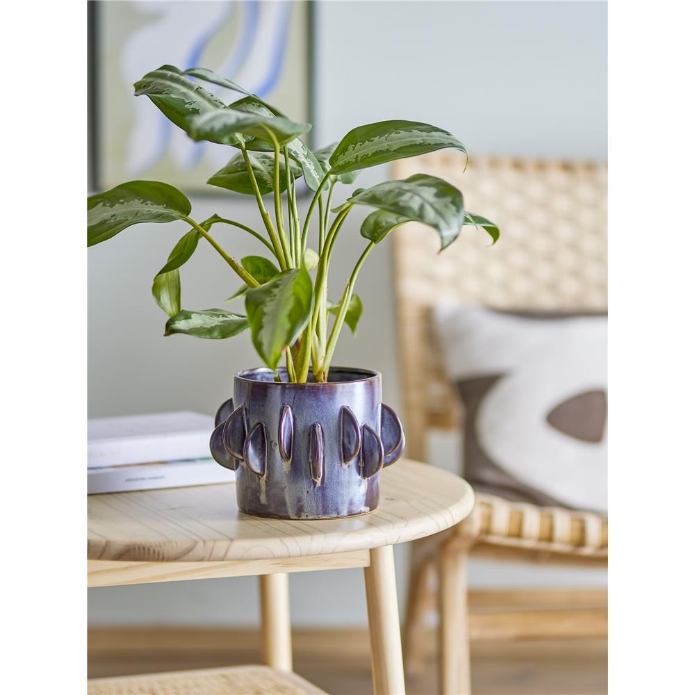 Bloomingville Roza Blumentopf in Grau, 18x13 cm, aus Steingut