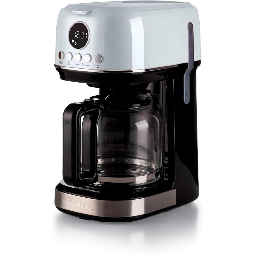 Ariete Moderna Filterkaffeemaschine, Weiß, 15 Tassen Kaffeemaschine, mit Glaskanne