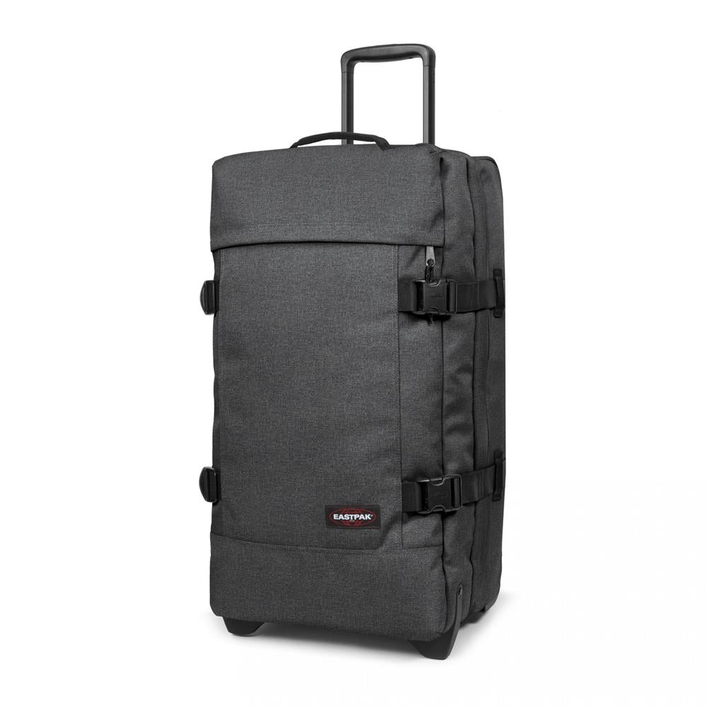 Eastpak TRANVERZ M, Reisetrolley, Black Denim (grau), 78L, Rollkoffer mit 2 Rädern und TSA-Schloss