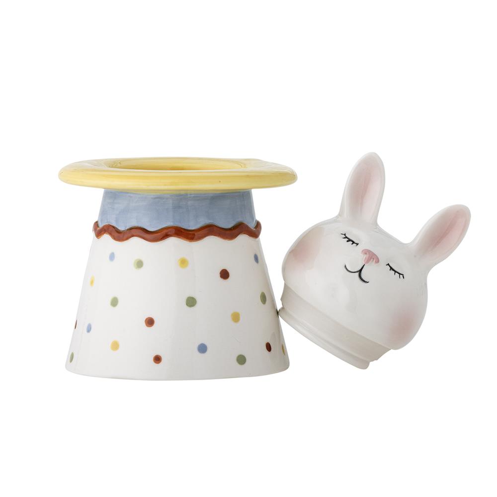 Bloomingville MINI Villja Dose mit Deckel Steingut bunt Hasenmotiv 490 ml