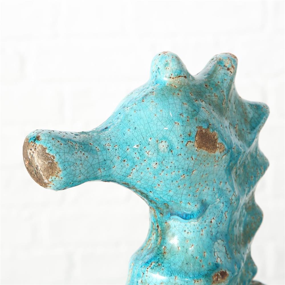 BOLTZE Figur Fina Seepferdchen in Türkis, 35cm, aus Terrakotta