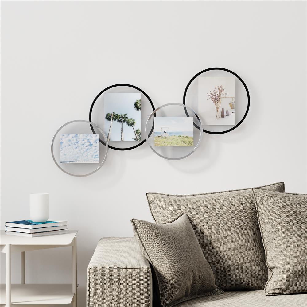 Umbra Infinity Bilderrahmen Runder Fotorahmen zum Aufstellen oder Aufhängen Schwarz