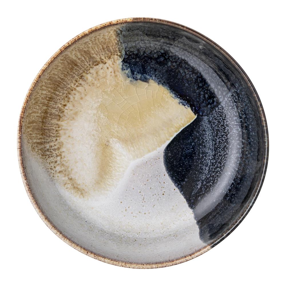 Bloomingville Jules Servierschüssel, Braun/Blau, 750ml, Steingut, dänisches Design