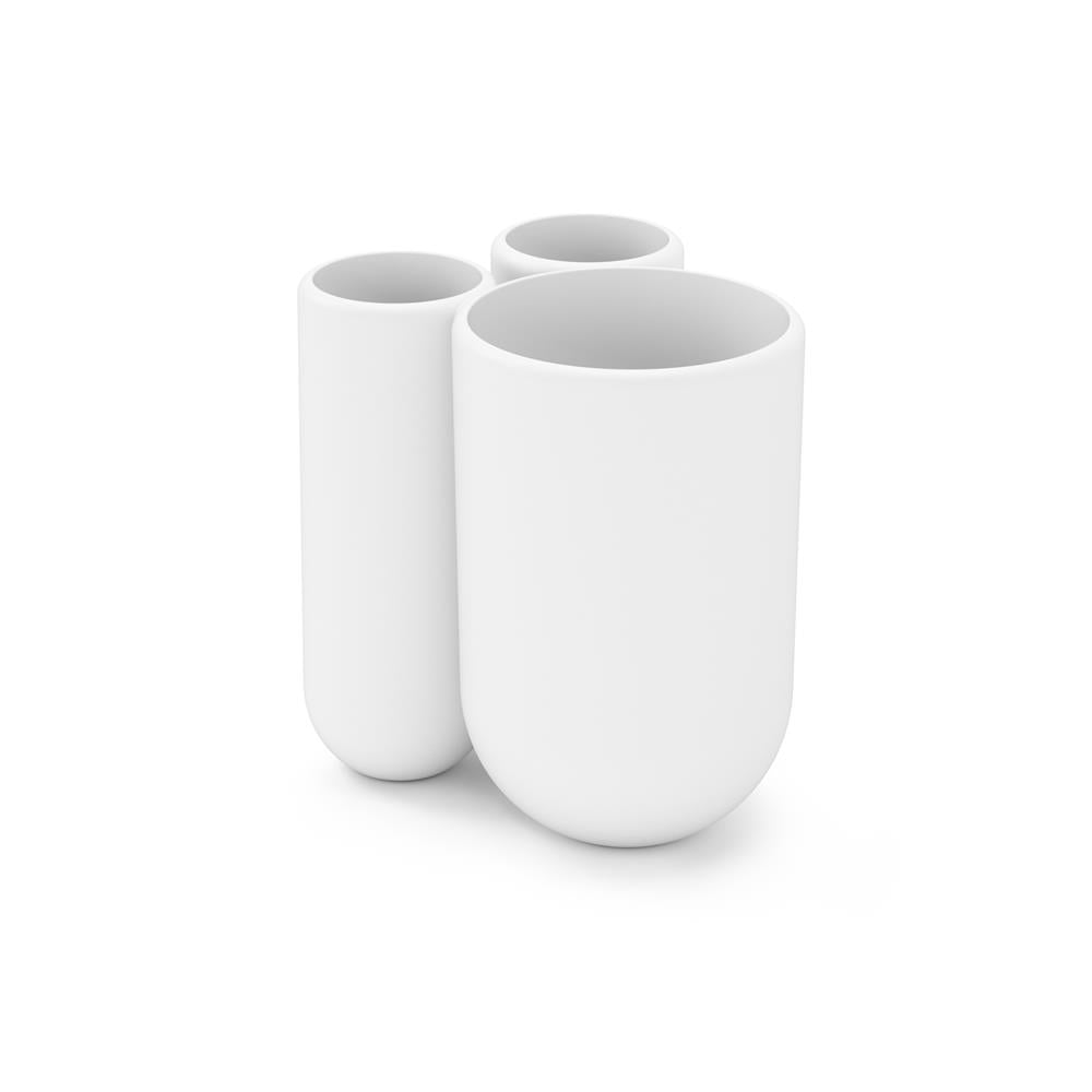 Umbra Touch Zahnputzbecher, Zahnbürstenhalter und Becher für Make-Up, in Weiß